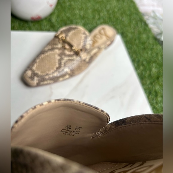 Sam Edelman mules slip on Evelan in Wheat Snake flats size 7.5 - Picture 15 of 15